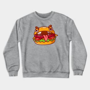 Cute Burger Monster Cartoon Crewneck Sweatshirt